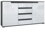 Vladon Sideboard Sylt V1 (Kommode mit 2 T&uuml;ren und 4 Schubladen, Korpus -...
