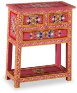 vidaXL Sideboard Sideboard mit Schubladen Massivholz Rosa Handbemalt (1 St)