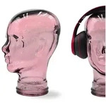 DESIGN DELIGHTS Skulptur Glas KOPFH&Ouml;RERST&Auml;NDER 29cm Glaskopf Skulptur, T08 altrosa