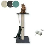 Rohrschneider Kratzbaum Katzen Kratzbaum Emmi 97 cm Echtholz Cordstoff grau,