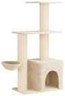 vidaXL Kratzbaum 133 cm Kratzbaum Katzenbaum mit Sisal-Kratzs&auml;ulen Creme 133 cm