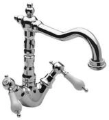 TRIZERATOP Waschtischarmatur Waschtischarmatur mit hohem Auslauf Chrom, Retro