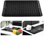 LuxusKollektion Abtropfmatte Abtropfmatte Silikon 40x60cm Schwarz Sp&uuml;lmatte...