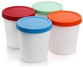 LuxusKollektion Vorratsdose Eiscreme Beh&auml;lter mit Silikondeckel, 4 St&uuml;ck, 1...