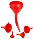 relaxdays Trichter Set mit Schlauch, (5-tlg) rot