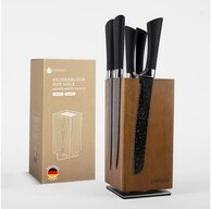 Exitoso Messerblock Messerhalter aus Holz 360-Grad-Drehbar, Messerblock mit Platz