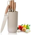 LuxusKollektion Messer-Set Messerset 6-teilig Edelstahl antihaft Messerblock...