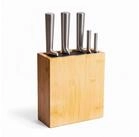 relaxdays Messerblock Bambus mit Borsteneinsatz (1tlg)