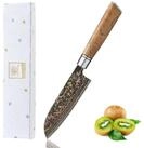 ZAYIKO Santokumesser BlackMagma Damast Kleines Santoku K&uuml;chenmesser 12 cm