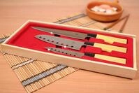 Westfalia Werkzeug Messer-Set Messer-Set Asia im Holz-Etui, 3 Messer (Set,...