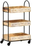 vidaXL K&uuml;chenwagen K&uuml;chenwagen 3-stufig 46x30x76 cm Massivholz
