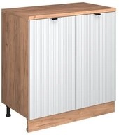 Vicco Kommode Rion, Wei&szlig; Riffel/Goldkraft Eiche, 80 x 46 cm ohne Schr&auml;ge mit...