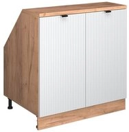 Vicco Kommode Rion, Wei&szlig; Riffel, 80 x 81.6 cm mit 2 T&uuml;ren, Schrankkorpus 60...