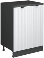 Vicco Kommode Rion, Wei&szlig; Riffel, 60 x 81.6 cm ohne Schr&auml;ge mit 2 T&uuml;ren
