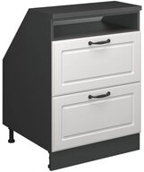 Vicco Kommode Rion, Wei&szlig; Landhaus/Anthrazit, 60 x 81.6 cm mit 2 Schubladen,...