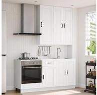 vidaXL H&auml;ngeschrank vidaXL K&uuml;cheneinheit PORTO 5 stk. Wei&szlig; Holzwerkstoff
