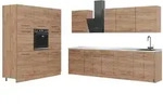 Vicco K&uuml;chenzeile Fame-Line, Goldkraft Eiche/Goldkraft Eiche, 460 cm, AP Marmor