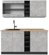 Vicco K&uuml;chenzeile R-Line, Beton/Anthrazit, 160 cm ohne Arbeitsplatte