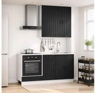 vidaXL H&auml;ngeschrank vidaXL K&uuml;cheneinheit LUCCA 5 stk. Schwarz Holzwerkstoff