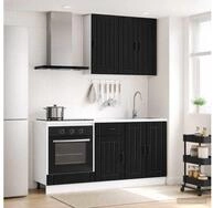 vidaXL H&auml;ngeschrank vidaXL K&uuml;cheneinheit LUCCA 5 stk. Schwarz Holzwerkstoff