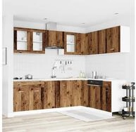 vidaXL H&auml;ngeschrank vidaXL 11-tlg. K&uuml;chenschrank-Set Lyon Altholz-Optik