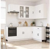 vidaXL H&auml;ngeschrank vidaXL K&uuml;cheneinheit LUCCA 8 stk. Wei&szlig; Holzwerkstoff