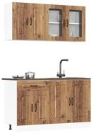 vidaXL Schrankmodule 4-tlg. K&uuml;chenschrank-Set Kalmar Altholz-Optik Holzwerkstoff