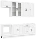vidaXL H&auml;ngeschrank vidaXL K&uuml;cheneinheit KALMAR 8 stk. Wei&szlig; Holzwerkstoff