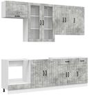 vidaXL H&auml;ngeschrank vidaXL K&uuml;cheneinheit LUCCA 8 stk. Betongrau Holzwerkstoff