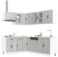 vidaXL H&auml;ngeschrank vidaXL 11-tlg. K&uuml;chenschrank-Set Kalmar Grau Sonoma