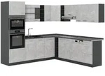 Vicco Winkelk&uuml;che R-Line, Beton/Anthrazit, 247 x 237 cm, AP Anthrazit