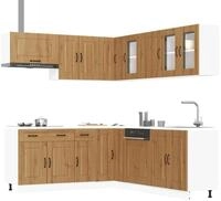 vidaXL H&auml;ngeschrank vidaXL 11-tlg. K&uuml;chenschrank-Set Kalmar Artisan-Eiche