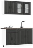 vidaXL Schrankmodule 4-tlg. K&uuml;chenschrank-Set Kalmar Schwarz Holzwerkstoff