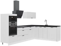 Vicco Winkelk&uuml;che Fame-Line, Wei&szlig; Landhaus/Wei&szlig;, 287 x 207 cm, AP Anthrazit