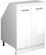 Vicco Kommode Rion, Wei&szlig; Hochglanz/Wei&szlig;, 60 x 81.6 cm mit 2 T&uuml;ren,...
