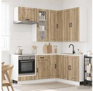 vidaXL H&auml;ngeschrank vidaXL K&uuml;cheneinheit LUCCA 8 stk. Sonoma-Eiche...