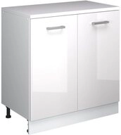 Vicco Kommode Rion, Wei&szlig; Hochglanz/Wei&szlig;, 80 x 46 cm ohne Schr&auml;ge mit 2...
