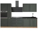 Vicco K&uuml;chenzeile Fame-Line, Gr&uuml;n-Gold Landhaus/Goldkraft Eiche, 310 cm, AP