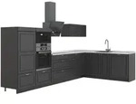 Vicco Winkelk&uuml;che Fame-Line, Anthrazit-Gold Landhaus/Anthrazit, 347 x 207 cm,...