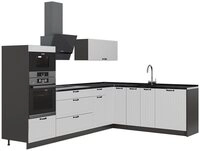Vicco Winkelk&uuml;che Fame-Line, Wei&szlig; Landhaus/Anthrazit, 287 x 207 cm, AP...