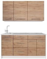 Vicco K&uuml;chenzeile Fame-Line, Goldkraft Eiche, 150 cm ohne Arbeitsplatte