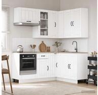 vidaXL H&auml;ngeschrank vidaXL K&uuml;cheneinheit LUCCA 8 stk. Wei&szlig; Holzwerkstoff