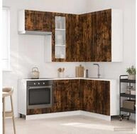 vidaXL H&auml;ngeschrank vidaXL K&uuml;cheneinheit LUCCA 8 stk. Ger&auml;ucherte Eiche