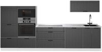 Vicco K&uuml;chenzeile Fame-Line, Dunkelgrau/Wei&szlig;, 340 cm ohne Arbeitsplatte