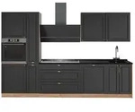 Vicco K&uuml;chenzeile Fame-Line, Anthrazit-Gold Landhaus/Goldkraft Eiche, 310 cm,...