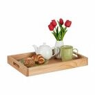 relaxdays Tablett Serviertablett aus Walnussholz & MDF, Holz, (1-tlg)