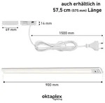 Oktaplex lighting LED Unterbauleuchte flach Unterbauleuchte K&uuml;che LED 90cm Alu...