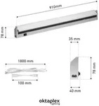 Oktaplex lighting LED Unterbauleuchte Aluminium 91cm Unterschrankleuchte K&uuml;che