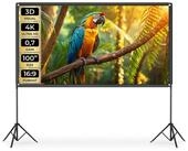 tectake Beamer-Leinwand f&uuml;r 4K, HD, Ultra HD und Full HD, Format 16:9, 100&ldquo;