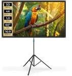 tectake Beamer-Leinwand f&uuml;r 4K, HD, Ultra HD und Full HD, Format 16:9, 60&rdquo;